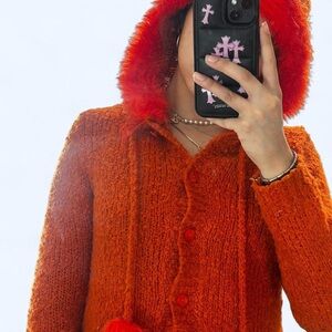 UNIF Cozy Orange Hooded Women's Jacket